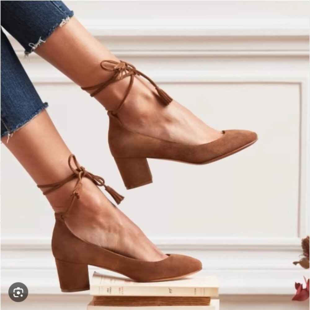 Sezane Suede Valentina Pumps In Tan Size 38